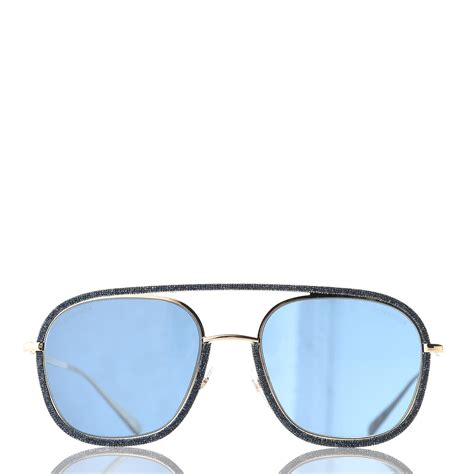 chanel denim aviator sunglasses